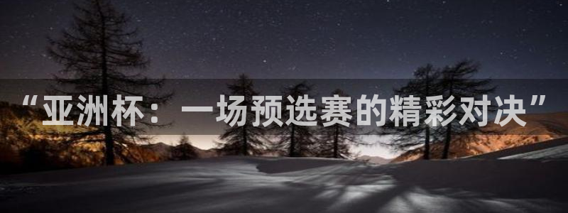 世界杯亚洲区预选赛：“亚洲杯：一场预选赛的精彩对决”